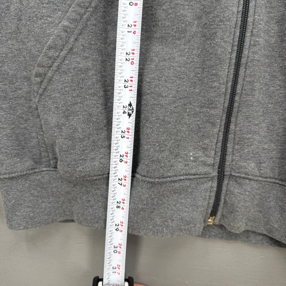 Y2K Nike Full Zip Hoodie Grey Vintage Athletic Sweatshirt Large